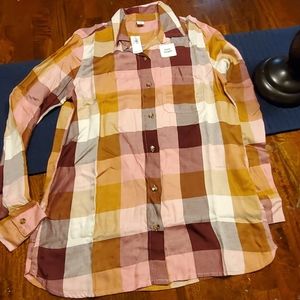 Old navy tunic flannel buttom up shirt long sleeve